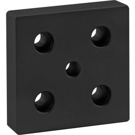 15 Series 3" x 3" Base Plate w/ 7-16/14, Tap In Center, Black
