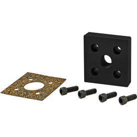 15 Series 3" x 3" End Mount Pressure Manifold Plate w/ 1/2" NPT, Black