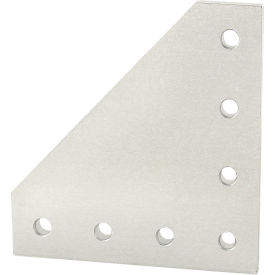 25 Series 7 Hole 90° Angled Squared Flat Plate, Aluminum, Anodize Clear