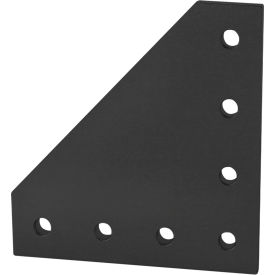 25 Series 7 Hole 90° Angled Squared Flat Plate, Aluminum, Anodize Black