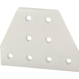 25 Series Aluminum 8 Hole Tee Flat Plate, Anodize Clear