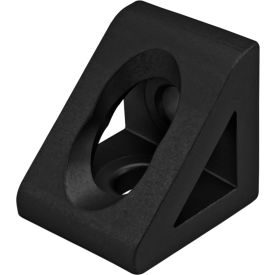 25 Series 2 Hole Gusseted Inside Corner Bracket, Black Anodize