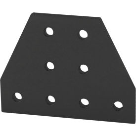 25 Series Aluminum 8 Hole Tee Flat Plate, Anodize Black