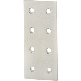 25 Series Aluminum 8 Hole Rectangular Flat Plate, Anodize Clear