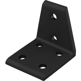 25 Series 6 Hole Center Inside Corner Bracket, Black Anodize