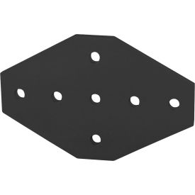 25 Series 7 Hole Cross Flat Plate, Black Anodize