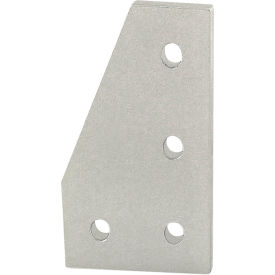 25 Series 4 Hole 90° Angled Flat Plate, Aluminum, Anodize Clear