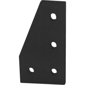 25 Series 4 Hole 90° Angled Flat Plate, Aluminum, Anodize Black