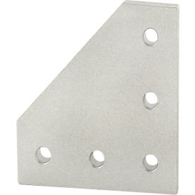 25 5 Series Hole 90° Angled Flat Plate, Aluminum, Anodize Clear