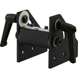 25 Series 90 Degree Wide Double Pivot Bracket Assembly with "L" Handles, Black Anodize