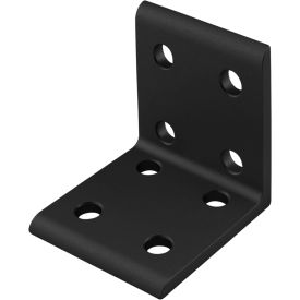 25 Series 8 Hole Inside Corner Bracket, Black Anodize