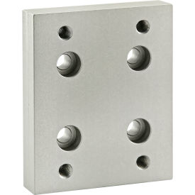 40 Series Flange Mount Caster Base Plate, Square Pattern Hole, Clear