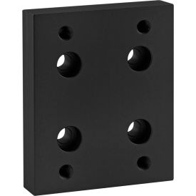40 Series Flange Mount Caster Base Plate, Square Pattern Hole, Black