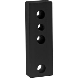 40 Series 4 Hole Leveling Anchoring Base Plate, M12 Tap, Black Anodize