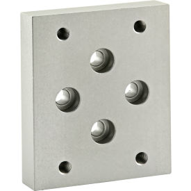 40 Series Flange Mount Caster Base Plate, Diamond Pattern Hole, Clear