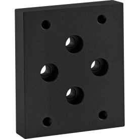 40 Series Flange Mount Caster Base Plate, Diamond Pattern Hole, Black