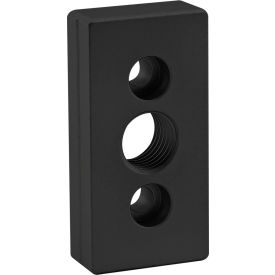 40 Series 3 Hole - Center Tap Base Plate - 40mm x 80mm with M20 Tap, Black Anodize