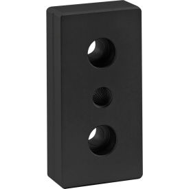40 Series 40mm x 80mm Base Plate w/ M10 Tap Center, Black