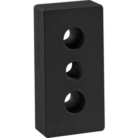 40 Series 40mm x 80mm Base Plate w/ M12 Tap Center, Black