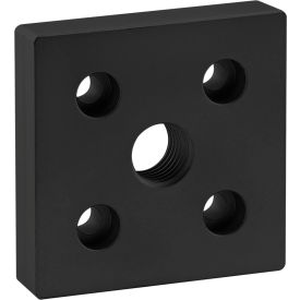 40 Series 5 Hole Center Tap Base Plate 80mm x 80mm with M20 Tap Black Anodize