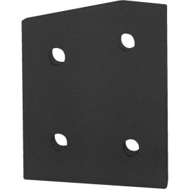 40 Series 15 Degree Angled Flat Plate with 4 Hole, Black