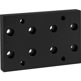 40 Series Heavy-Duty Flange Mount Caster Base Plate, Black Anodize