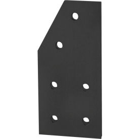 40 Series 6 Hole 60 Degree Angle Joining Plate anodize, Black