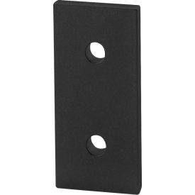 40 Series Aluminum Straight Flat Plate with 2 Hole, Black