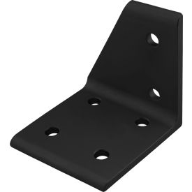 40 Series Right Aligned Inside Corner Bracket with 6 Hole, Black