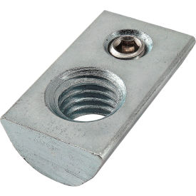 40 Series M8 x 1.25 Drop In T-Nut w/ Set Screw, Zinc Finish, Bright