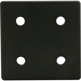 40 Series Plain End Cap w/ Push-Ins, Matte Finish, Black