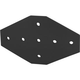 40 Series 7 Hole Cross Joining Plate, Black