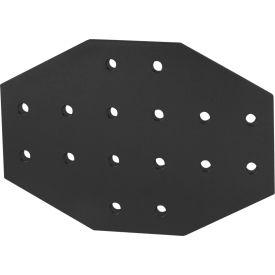 40 Series 16 Hole Cross Flat Plate, Black Anodize