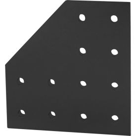 40 Series 90 Degree Angled Flat Plate with 12 Hole, Black