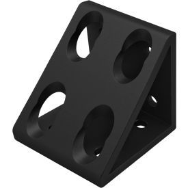 40 Series 8 Hole Inside Gusset Corner Bracket, Black