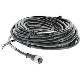 M12 To Flying Lead Cable, 5 Pin, 9M (30 Ft), Anodized Black, Fits 10-45 Series