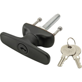 25, 40 Series Furniture T-Handle - Locking, Powder Coat Finish, Black
