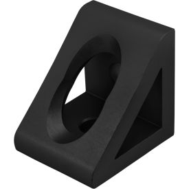 15 Series Ready Tube 2 Hole Gusseted Inside Corner Bracket, Black