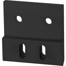 10, 15 Series 4 Hole Rectangular Slotted Transition Flat Plate with Flush Offset, Black