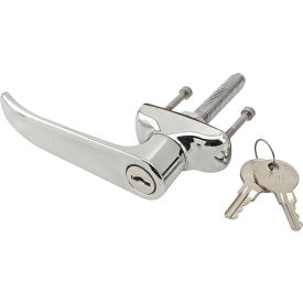25, 40 Series Chrome Furniture L-Handle - Locking, Bright