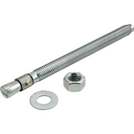 Metric Series 1/2" x 7" Wedge Floor Anchor with Hex Nut and Washer, Zinc