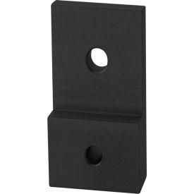 10, 15 Series Straight Transition Flat Plate with Flush Offset with 2 Hole, Black