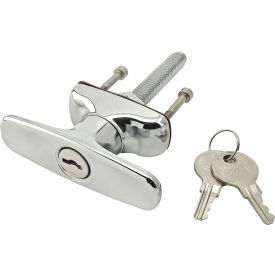 25, 40 Series Locking T-Handle Clockwise, Chrome Finish, Bright