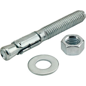Metric Series 1/2" x 3 3/4" Wedge Floor Anchor with Hex Nut and Washer, Zinc