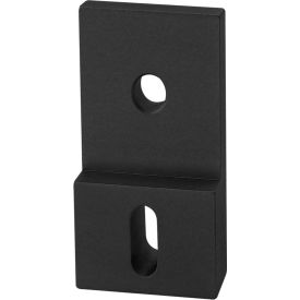 10, 15 Series 2 Hole Straight Slotted Transition Flat Plate with Flush Offset, Black