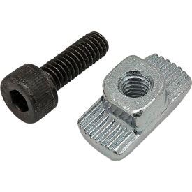 M4 x 12mm Black SHCS with 15 & 40 Series M4 Standard Drop-In T-Nut, Bright Zinc