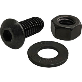 5/16-18 x .750 Button Head Socket Cap Screw w/Washer & Hex Nut, Black Zinc