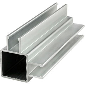 Quick Frame 1" x 1" Tube Profile, Right Angled Double Twin Flanges, 145" Bar, Anodize