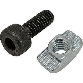 M4 x 10mm Black SHCS with M4 Standard Drop-In T-Nut, Bright Zinc