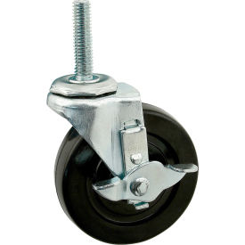 4" Swivel Caster W/ 7/16-14 Stem W/ Brake